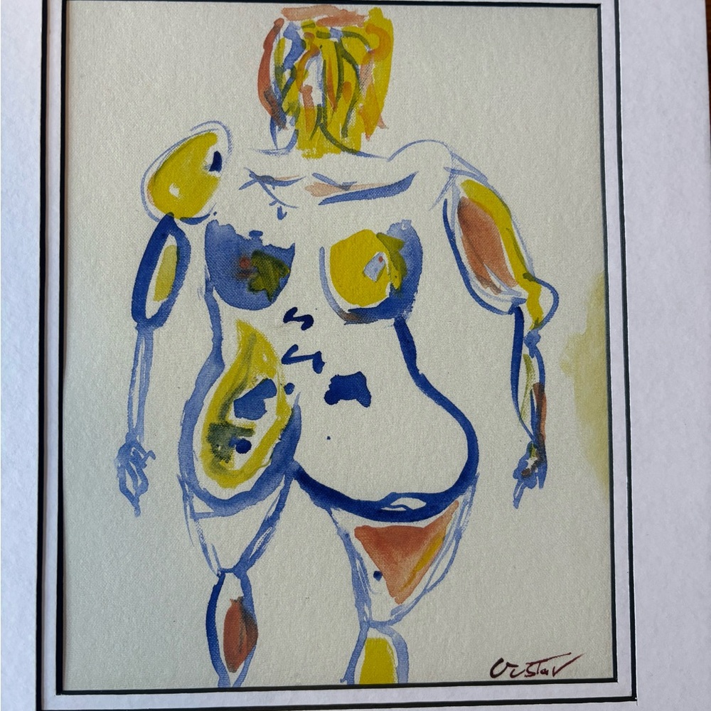 Abstract Blue and Yellow Art Print